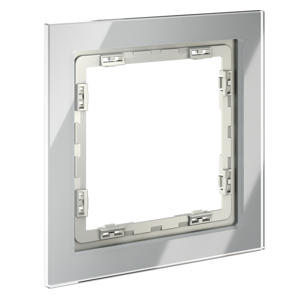 Рамка стеклянная VOLTUM S70 на 1 пост, (сталь, стекло)