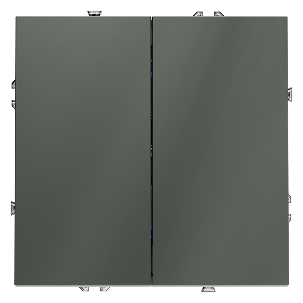 Выключатель встраиваемый VOLTUM S70 двухклавишный 10А, (титан)