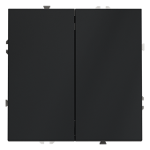 Выключатель с самовозвратом встраиваемый VOLTUM S70 двухклавишный 10А, (графит)