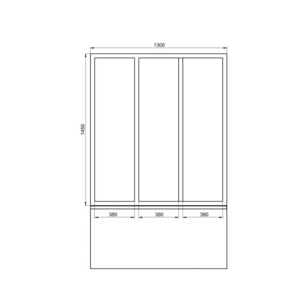 Шторка на ванну Creto Avalon 5.0 130х145 см трёхстворчатая