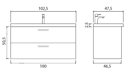 Тумба под раковину Creto Ares Davos 100