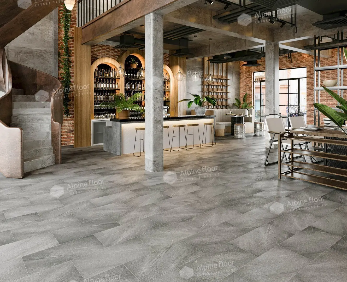 SPC Ламинат Alpine Floor SPC Stone Mineral Core ЕСО 4-4 Авенгтон 4V 43кл