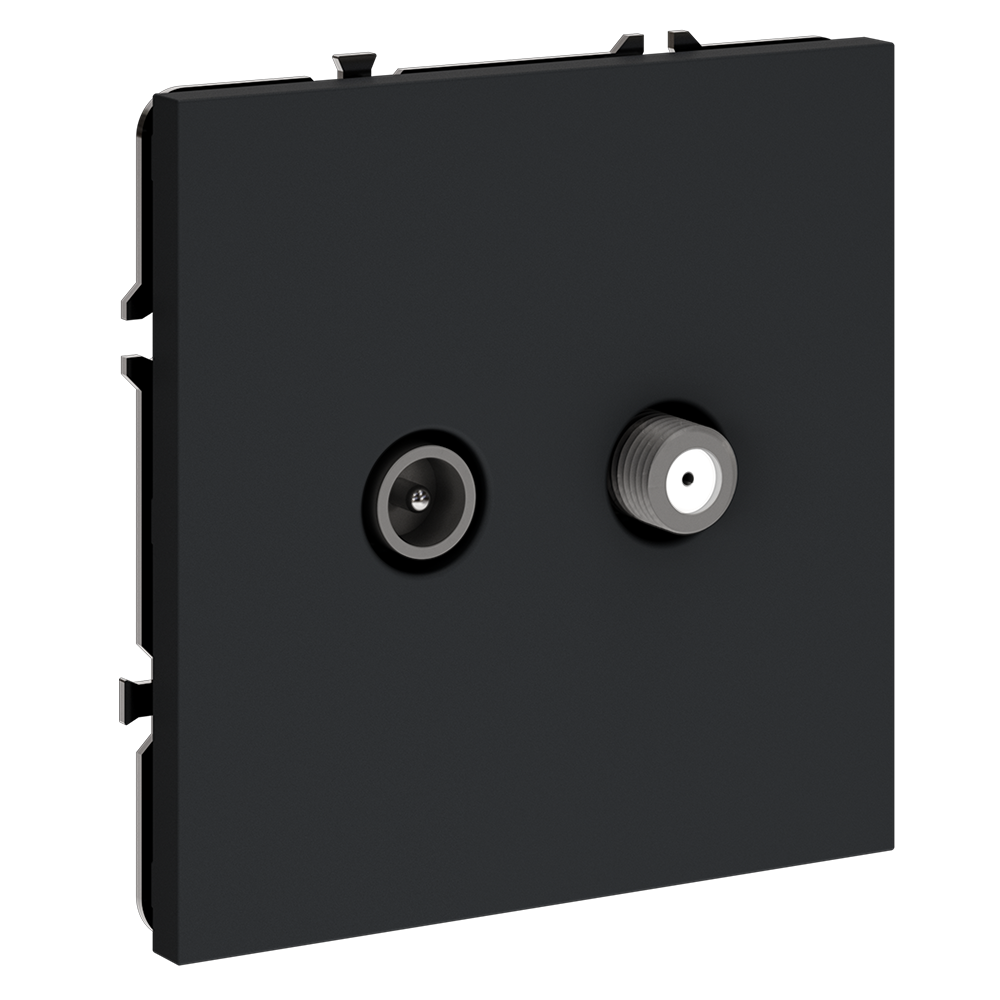 Розетка телевизионная встраиваемая VOLTUM S70 оконечная TV+SAT, (графит)