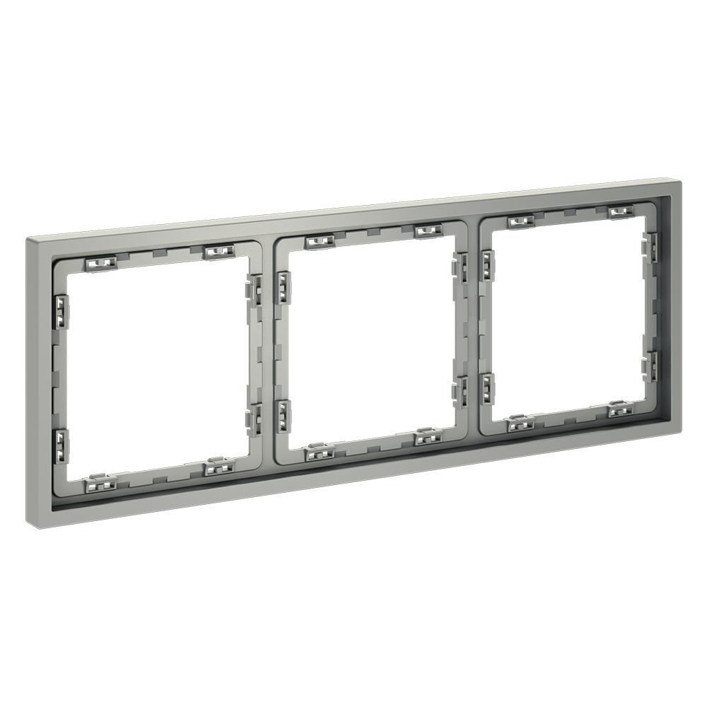 Рамка пластиковая VOLTUM S70 на 3 поста, (сталь)