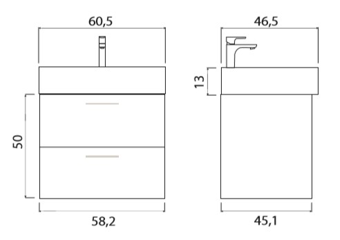 Тумба под раковину Creto Tivoli Soft 60