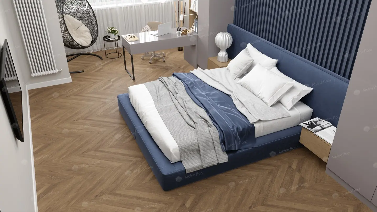 ПВХ-плитка Alpine Floor LVT Easy Line ЕСО 3-25 Французская Ёлочка 4V 43кл