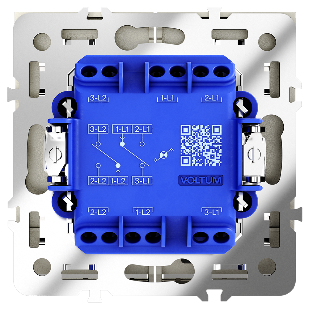 Проходной переключатель встраиваемый VOLTUM S70 двухклавишный с подсветкой 10А, (шелк)