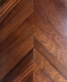 Паркет елка Французская елка Wood Bee Chevron Sapele UV-лак, gloss 40±5%