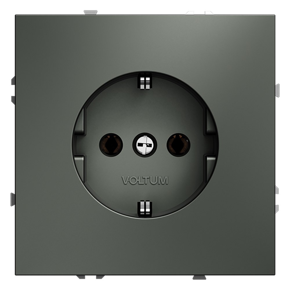Розетка встраиваемая VOLTUM S70 с заземлением 16А, (титан)