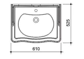 Раковина керамическая 62x53
