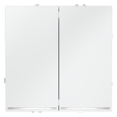 Выключатель встраиваемый VOLTUM S70 двухклавишный с подсветкой 10А, (белый матовый)