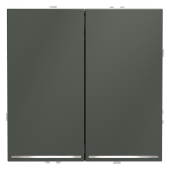 Проходной переключатель встраиваемый VOLTUM S70 двухклавишный с подсветкой 10А, (титан)