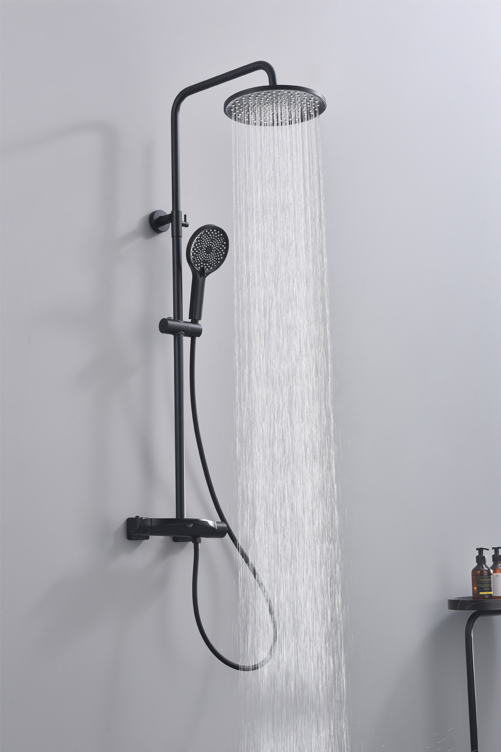 Душевая стойка Creto Mare 1.0 MARE-DCB-BK 3 режима, матовая черная