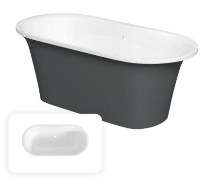 Ванна из литьевого мрамора Creto Aurora 170x80 серая, 8-1112