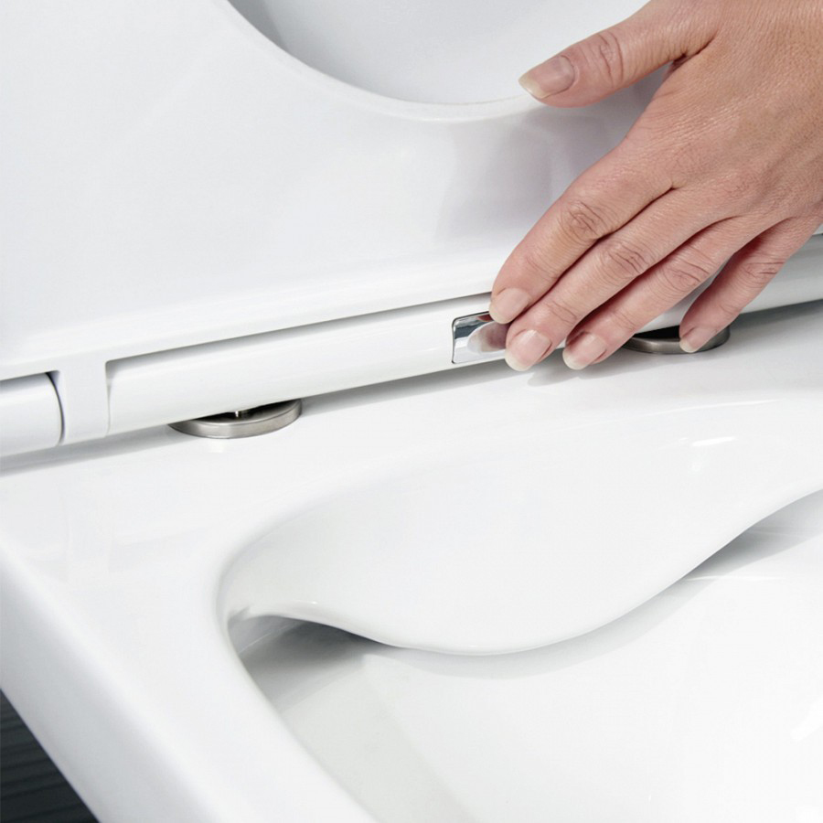 Унитаз приставной безободковый Creto Logan 1104-Logan-L7PP с крышкой-сиденьем микролифт, белый