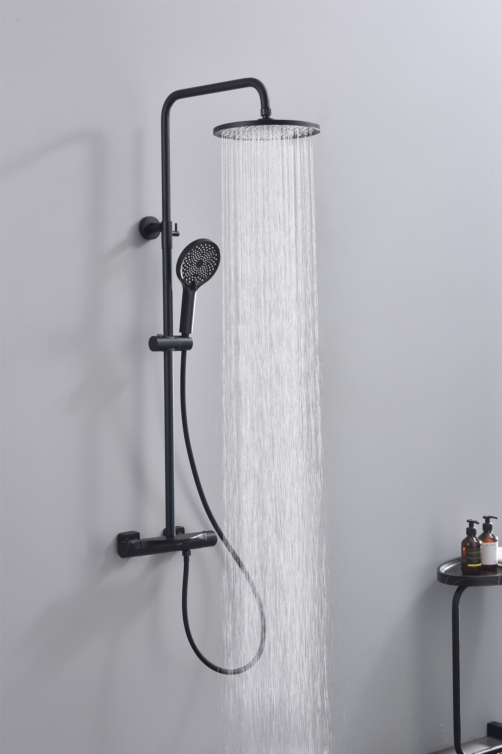 Душевая стойка Creto Mare 1.0 MARE-DCB-BK 3 режима, матовая черная