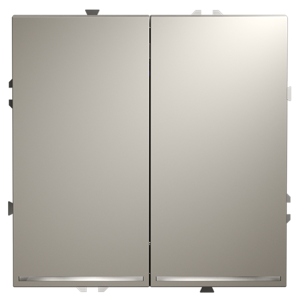 Выключатель встраиваемый VOLTUM S70 двухклавишный с подсветкой 10А, (кашемир)