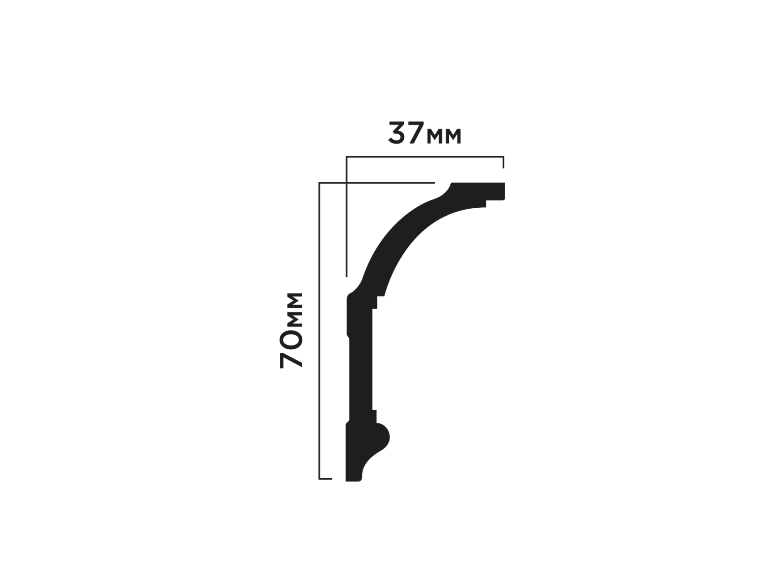Карниз HIWOOD A70V2 70 × 37 × 2000 мм