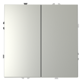 Выключатель с самовозвратом встраиваемый VOLTUM S70 двухклавишный 10А, (сталь)