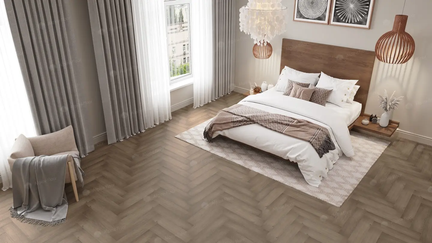 ПВХ-плитка Alpine Floor LVT Parquet ЕСО 16-7 Дуб Насыщенный 4V 43кл