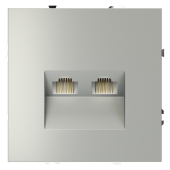 Розетка компьютерная встраиваемая VOLTUM S70 двойная RJ45+RJ45 кат.6, (сталь)