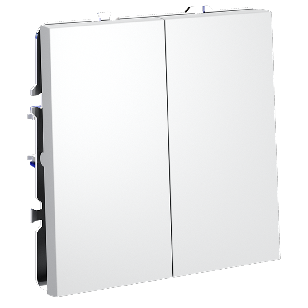 Проходной переключатель встраиваемый VOLTUM S70 двухклавишный 10А, (белый матовый)