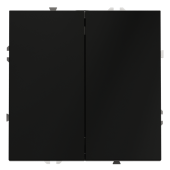 Проходной переключатель встраиваемый VOLTUM S70 двухклавишный 10А, (черный матовый)