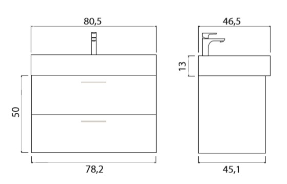 Тумба под раковину Creto Tivoli 80 белая