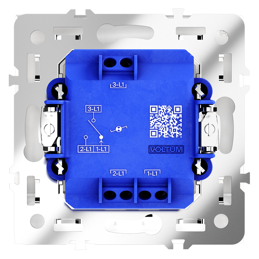 Проходной переключатель встраиваемый VOLTUM S70 одноклавишный с подсветкой 10А, (кашемир)