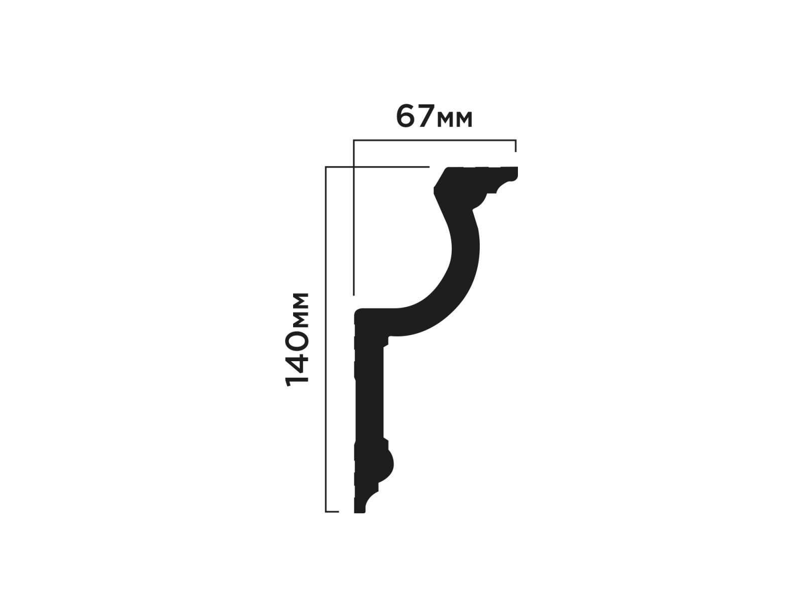 Карниз HIWOOD A155 140 × 67 × 2000 мм