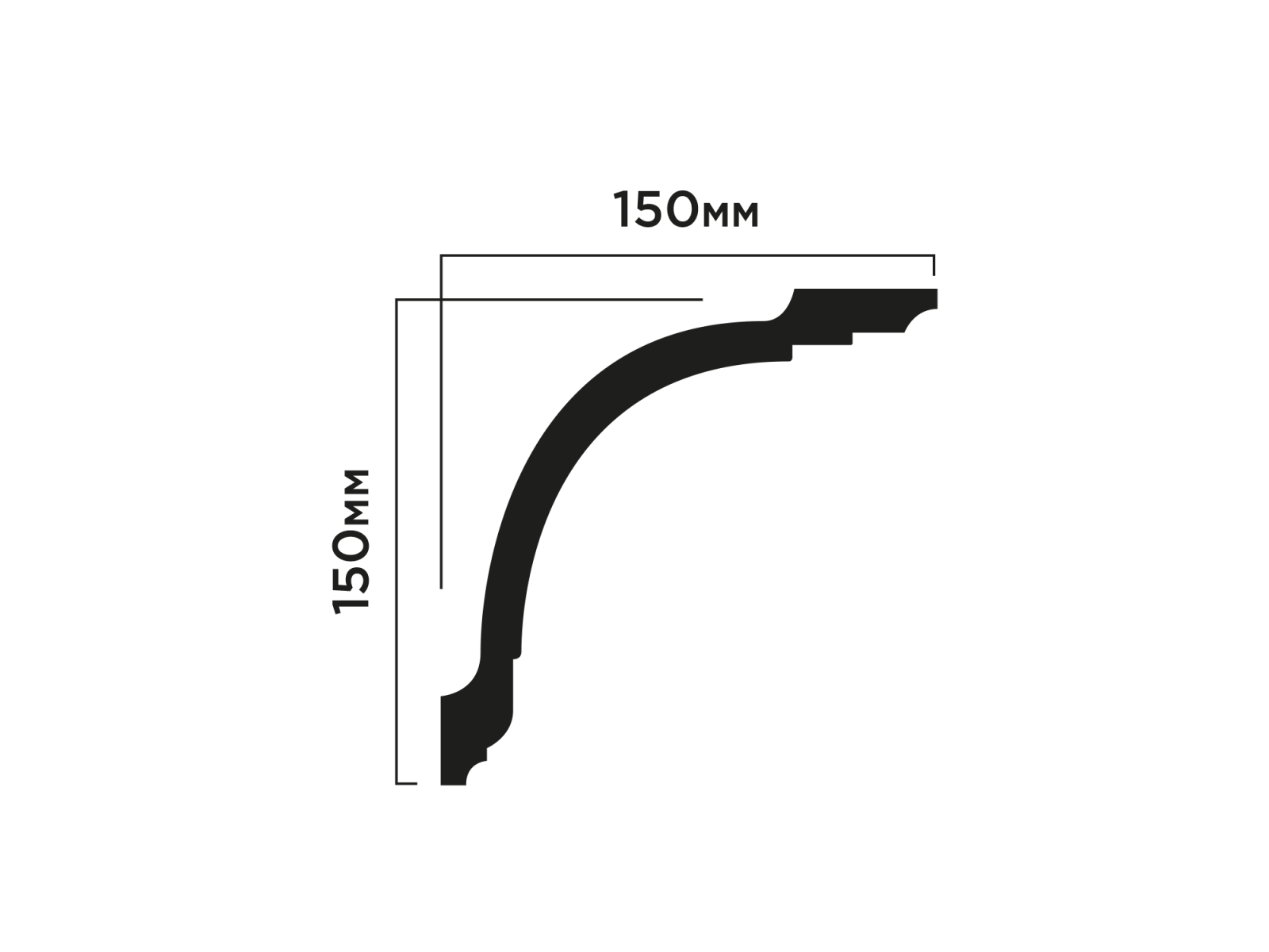 Карниз HIWOOD A212 150 × 150 × 2000 мм