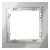 Рамка стеклянная VOLTUM S70 на 1 пост, (сталь, стекло)