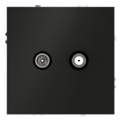 Розетка телевизионная встраиваемая VOLTUM S70 оконечная TV+SAT, (черный матовый)