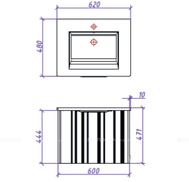 Тумба под раковину Creto Luna Wood 60 см 17-WD60