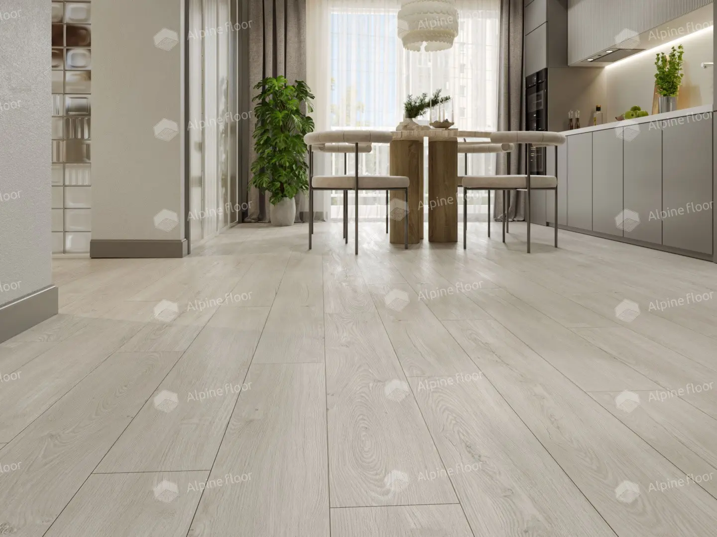 ПВХ-плитка Alpine Floor LVT Sequoia ЕСО 6-1 Секвойя Титан 4V 43кл