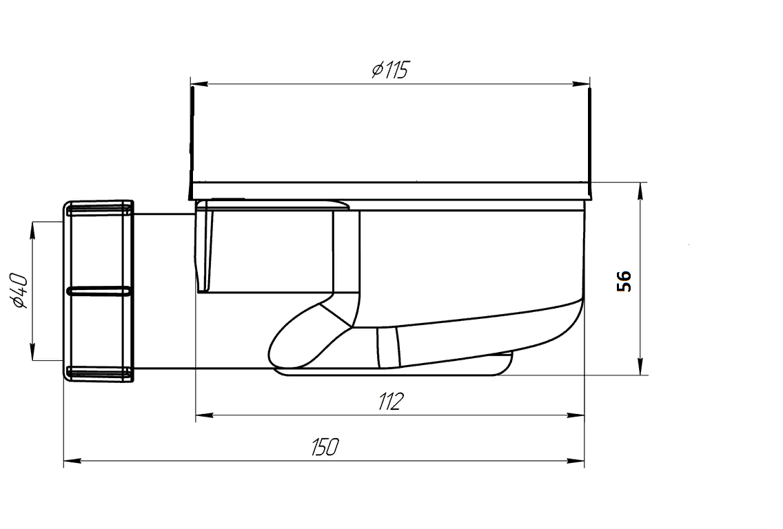 Слив Creto для поддонов Ares, Etna, Scala