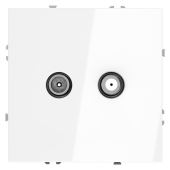 Розетка телевизионная встраиваемая VOLTUM S70 оконечная TV+SAT, (белый глянцевый)