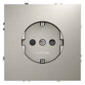 Розетка встраиваемая VOLTUM S70 с заземлением и защитными шторками, 16А, (кашемир)