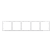 Рамка пластиковая VOLTUM S70 на 5 постов, (белый глянцевый)