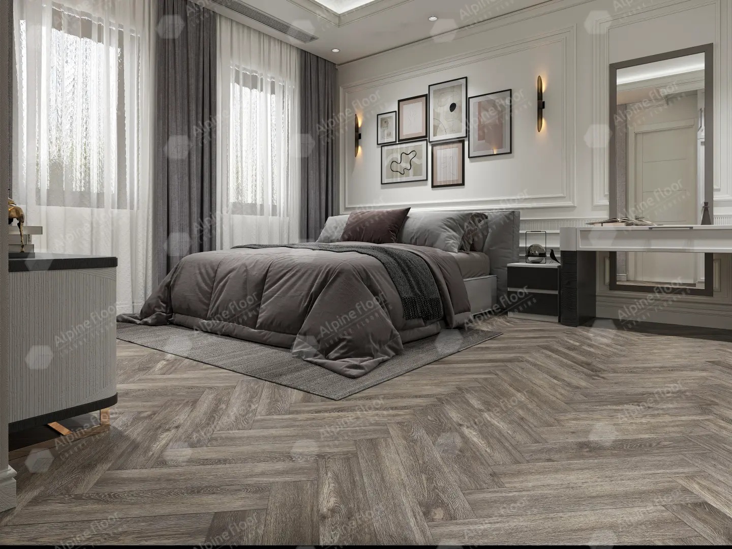 SPC Ламинат Alpine Floor SPC Light Parquet ЕСО 13-8AB Венге Грей 4V 43кл
