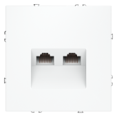Розетка компьютерная встраиваемая VOLTUM S70 двойная RJ45+RJ45 кат.6, (белый матовый)
