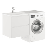 Тумба с раковиной подвесная  Creto Cafor White 130 левосторонняя