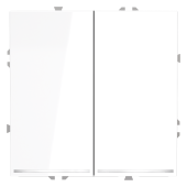 Проходной переключатель встраиваемый VOLTUM S70 двухклавишный с подсветкой 10А, (белый глянцевый)