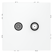 Розетка телевизионная встраиваемая VOLTUM S70 оконечная TV+SAT, (белый матовый)