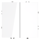 Выключатель встраиваемый VOLTUM S70 двухклавишный 10А, (белый глянцевый)