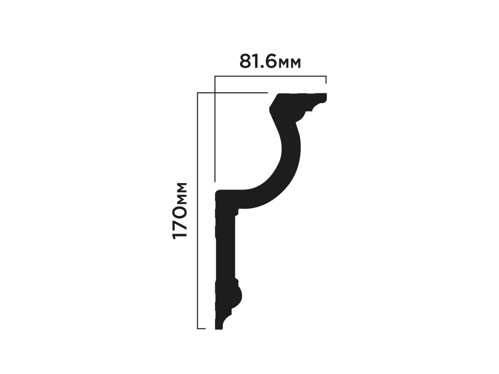 Карниз HIWOOD A188 170 × 81,6 × 2000 мм
