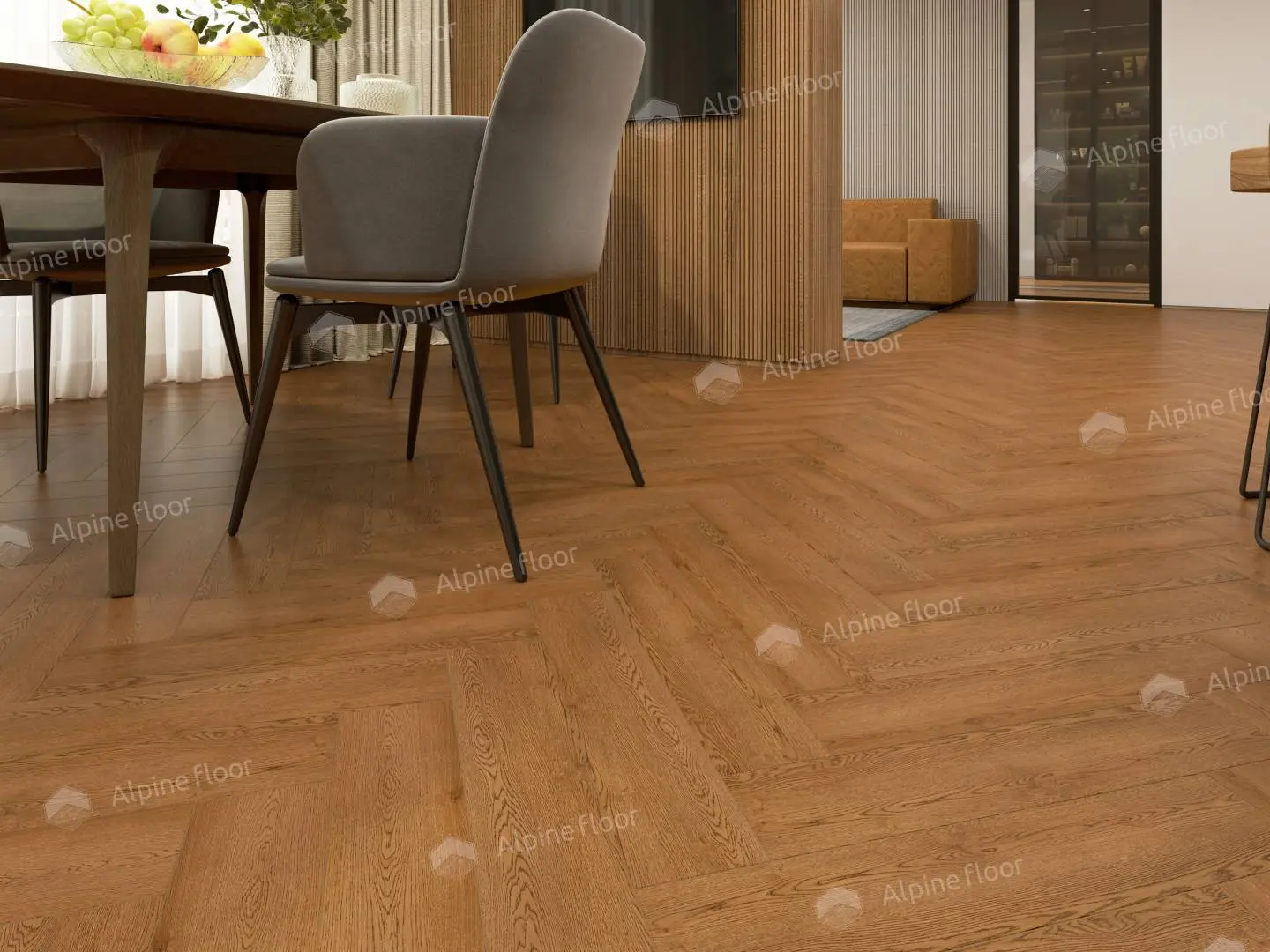 SPC Ламинат Alpine Floor SPC Light Parquet ЕСО 13-32AB Дуб Селена 4V 43кл