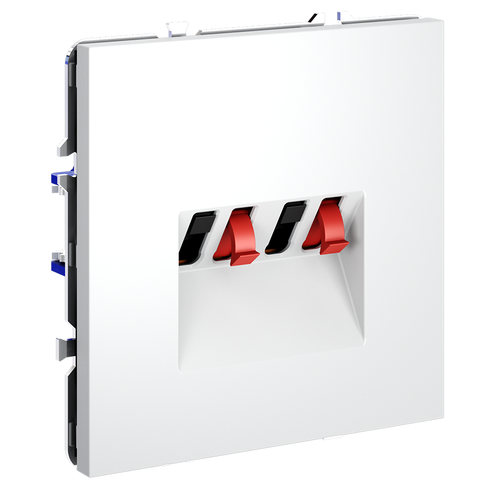 Розетка акустическая встраиваемая VOLTUM S70 4-местная, (белый матовый)