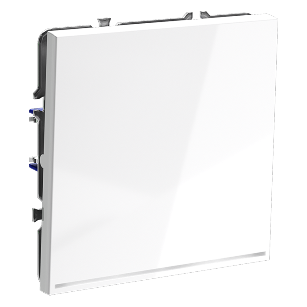 Проходной переключатель встраиваемый VOLTUM S70 одноклавишный с подсветкой 10А, (белый глянцевый)