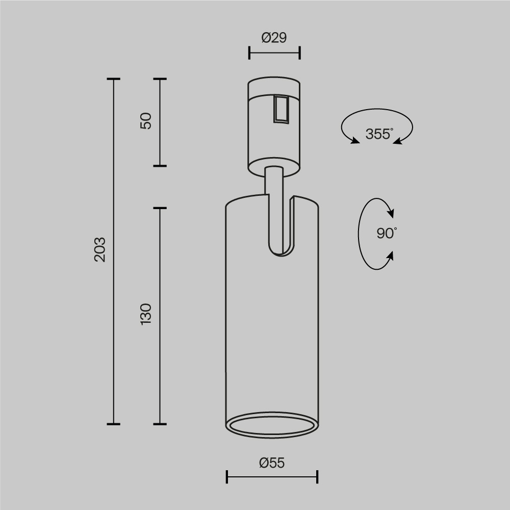 Трековый светильник Technical TR144-1-12W4K-W-PT